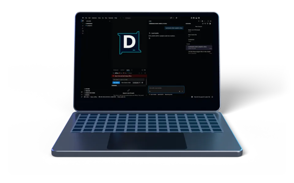 Desk AI on a laptop